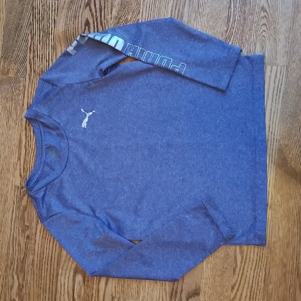 (6) Puma Youth Heathered Long Sleeve Athleisure T-Shirt Sporty Activewear Comfy